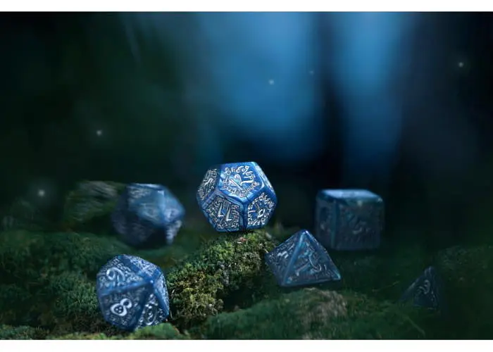 Набор кубиков Elvish Cobalt & Silver Dice Set , 7 шт. (SELV10) - фото 5