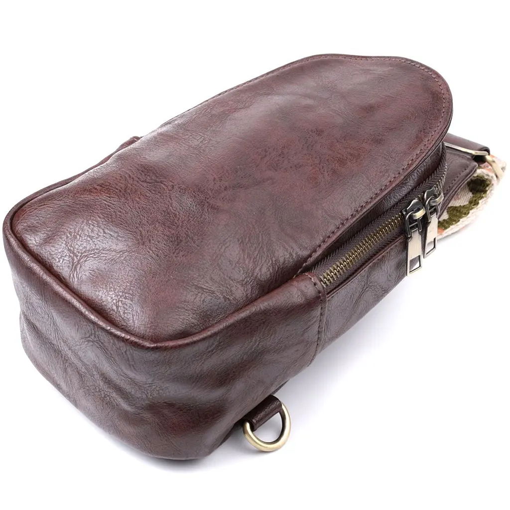 Зручна сумка через плече в модному кольорі з екошкіри Vintage 22794 коричнева - фото 9
