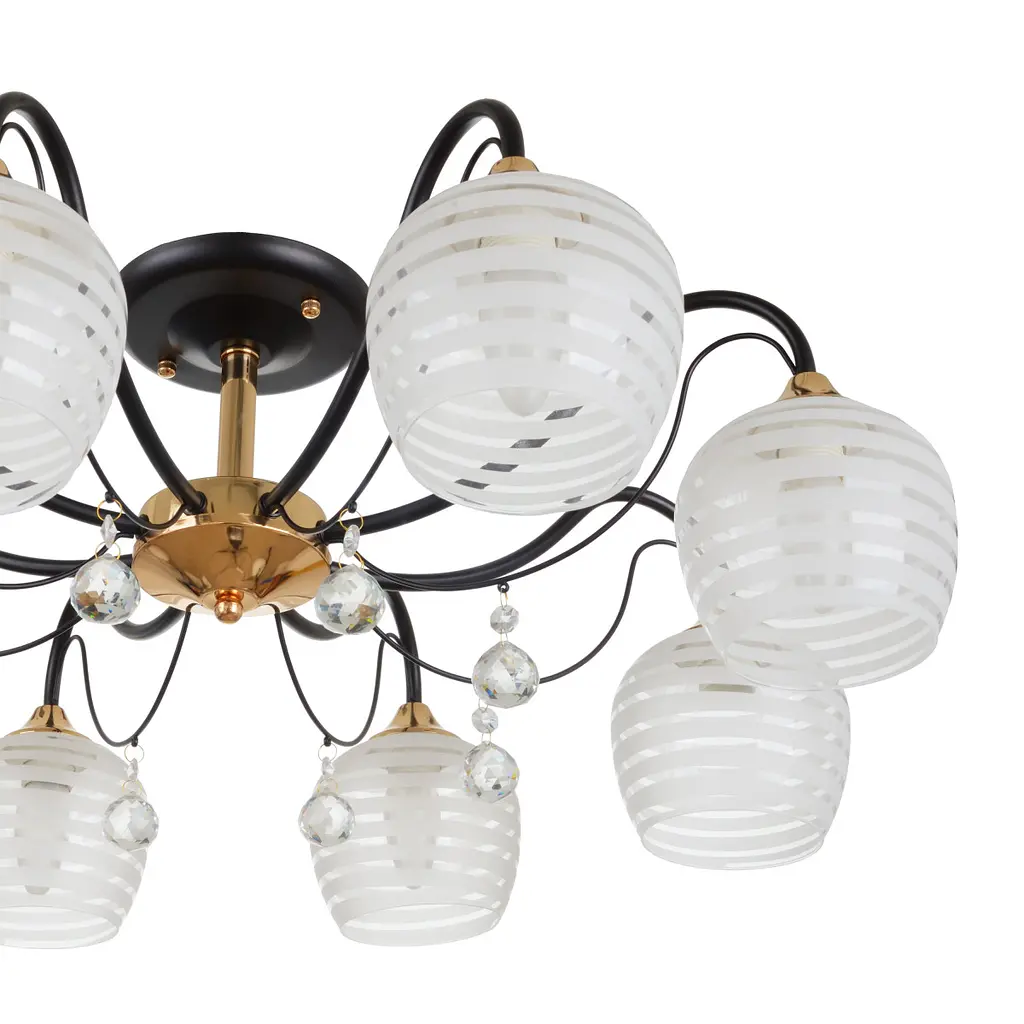 Люстра потолочная Brille классическая E27 60W BK (LK-676C/8) - фото 2