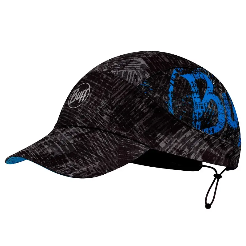 Кепка Buff Pack Run Cap Rush Graphite L/XL Черный-Синий - фото 2