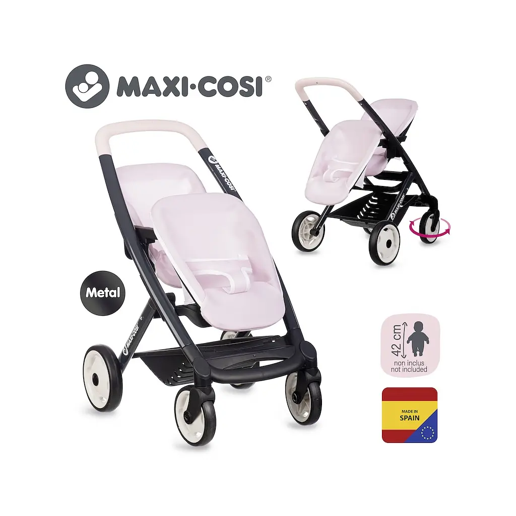 Коляска для ляльок Smoby для двійнят Maxi-Cosi Рожева перлина, 54 х 38, 5 х 64 см, 3+ (7600253221) - фото 7