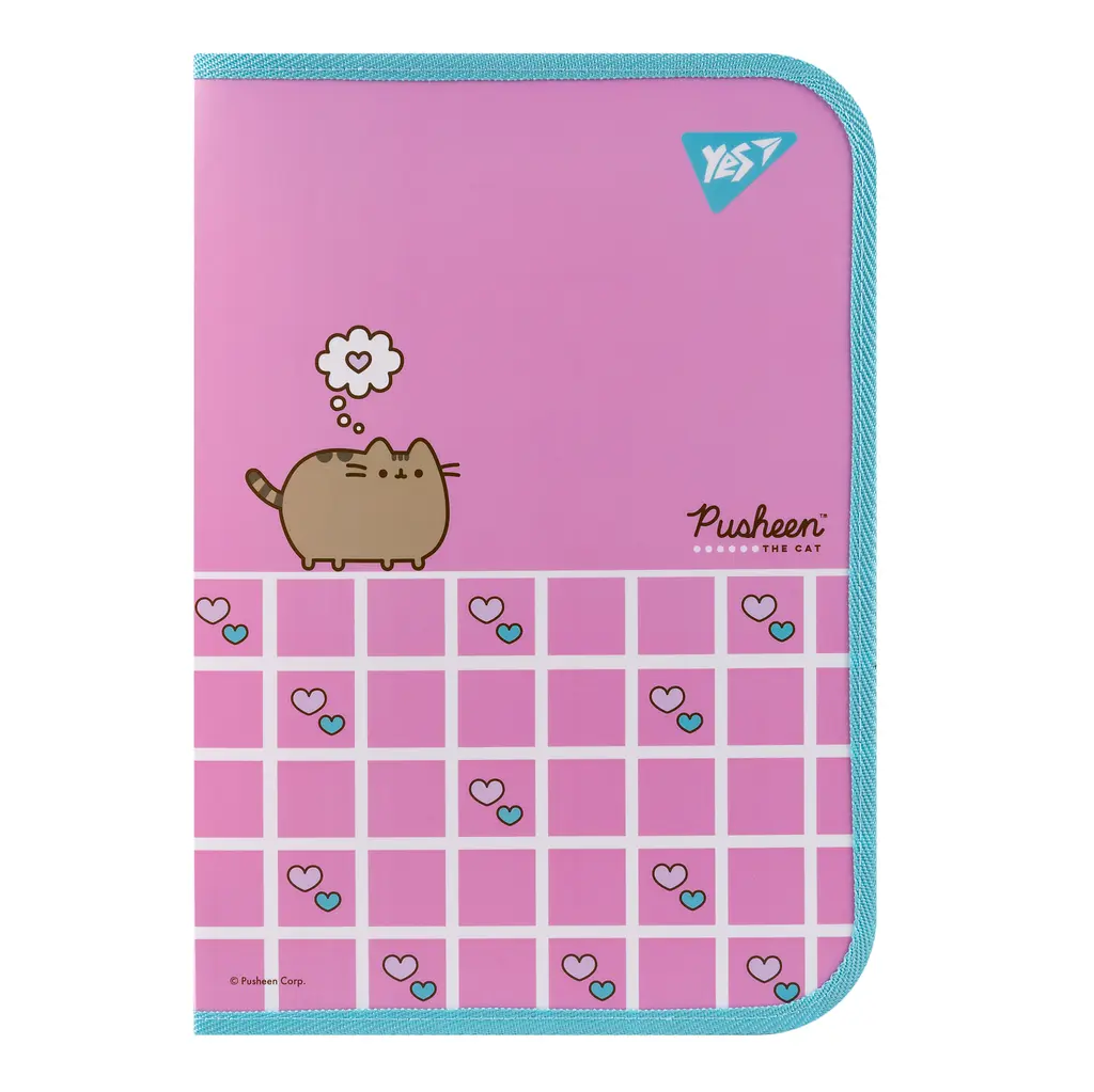 Папка факультативна YES А4 на блискавці Pusheen. Hearts (492222)