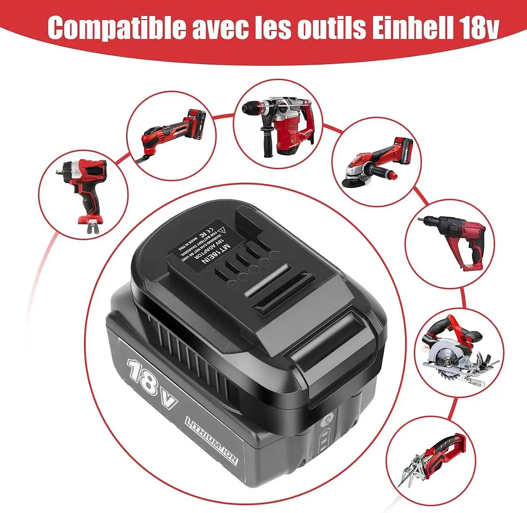 Акумуляторний адаптер REACELL MT18EIN, сумісний з інструментами Einhell, перетворений для батареї MT 18v на батарею Einhell 18v - фото 2
