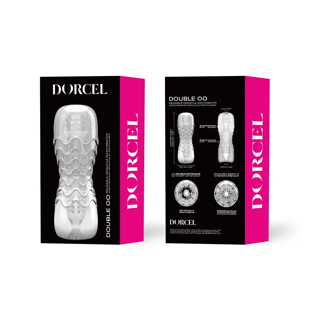 Мастурбатор Dorcel Double OO, двосторонній, два рельєфи - фото 3
