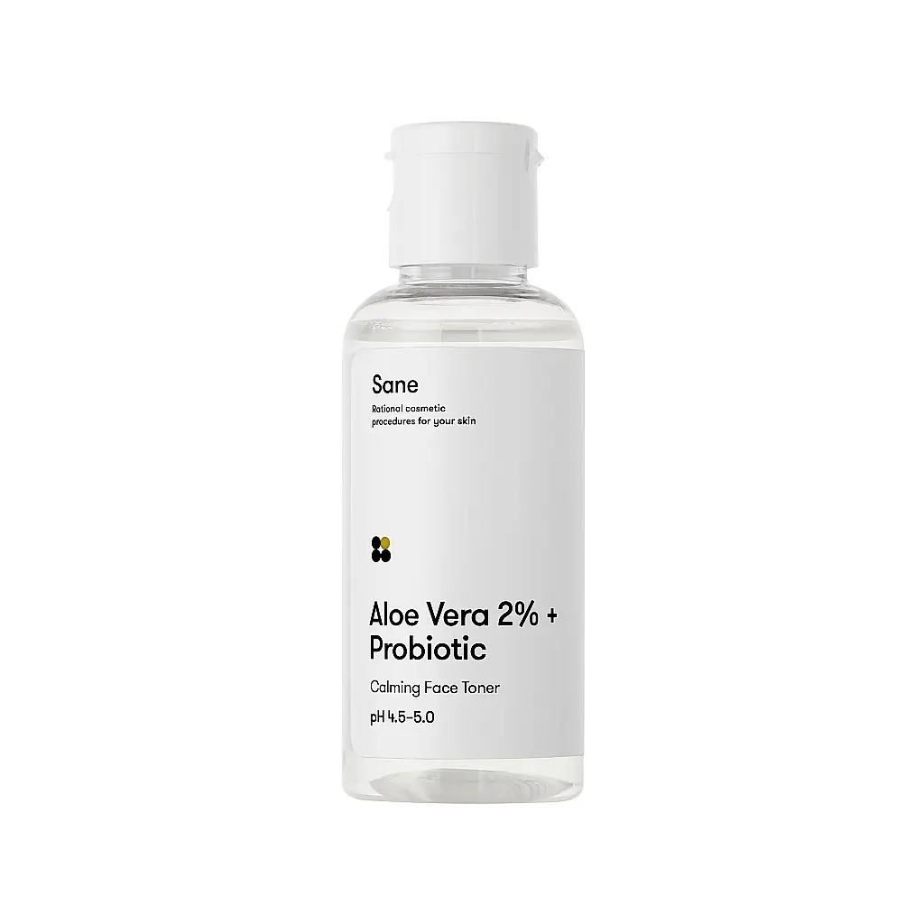 Тонік для обличчя Sane Aloe Vera 2% + Probiotic Calming Face Toner Заспокійливий 50 мл (4820266831271)
