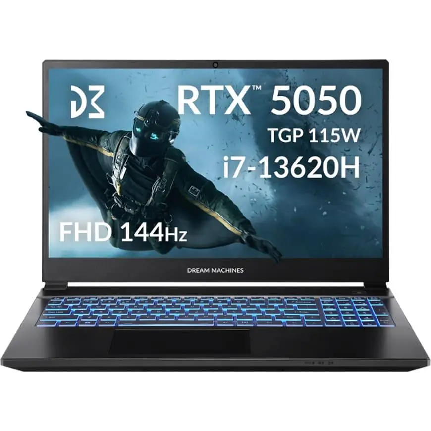 Ноутбук Dream Machines 15.6 RG5050-15UA27 FHD 144Hz/Intel i7-13620H/32GB/1TB/RTX 5050 8GB/DOS (RG5050-15UA27) - фото 6