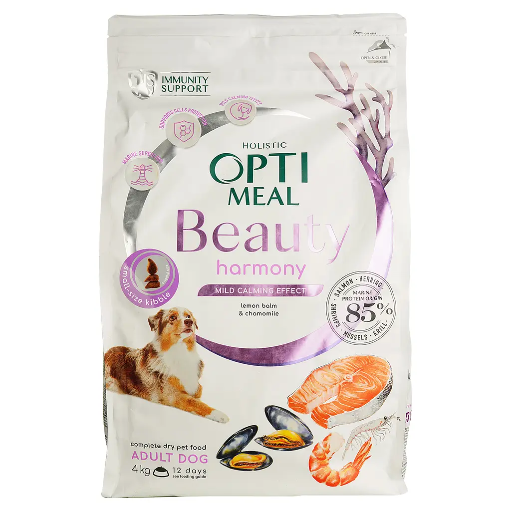 Сухий корм для дорослих собак усіх порід Optimeal Beauty Harmony повнораціонний з м'яким заспокійливим ефектом 4 кг (B1763001) - фото 2