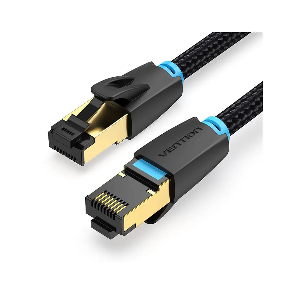 Патч-корд Vention 0.5 м, S/FTP Cat. 8 RJ-45 мідний чорний (IKGBD)