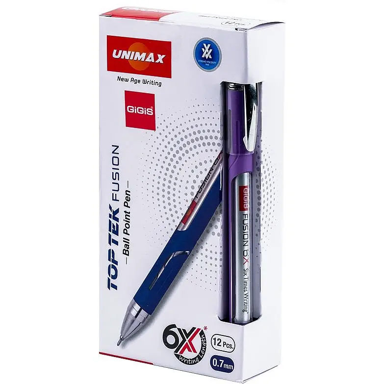 Ручка кулькова Unimax Top Tek Fusion 10000 фіолетова упаковка 1 шт. (UX-10 000-11) - фото 3