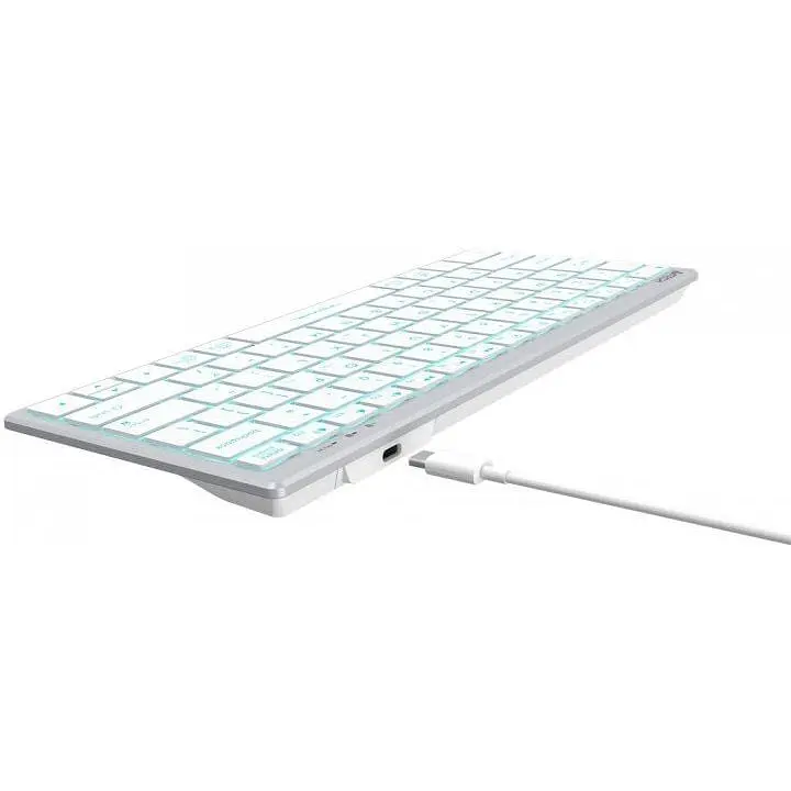 Клавиатура проводная A4Tech Fstyler FX61 USB White Icy Blue backlit - фото 8