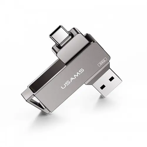 Флешка Usams Type-C OTG USB 3.0 Rotatable High Speed Flash Drive 64 GB (US-ZB200) - фото 3