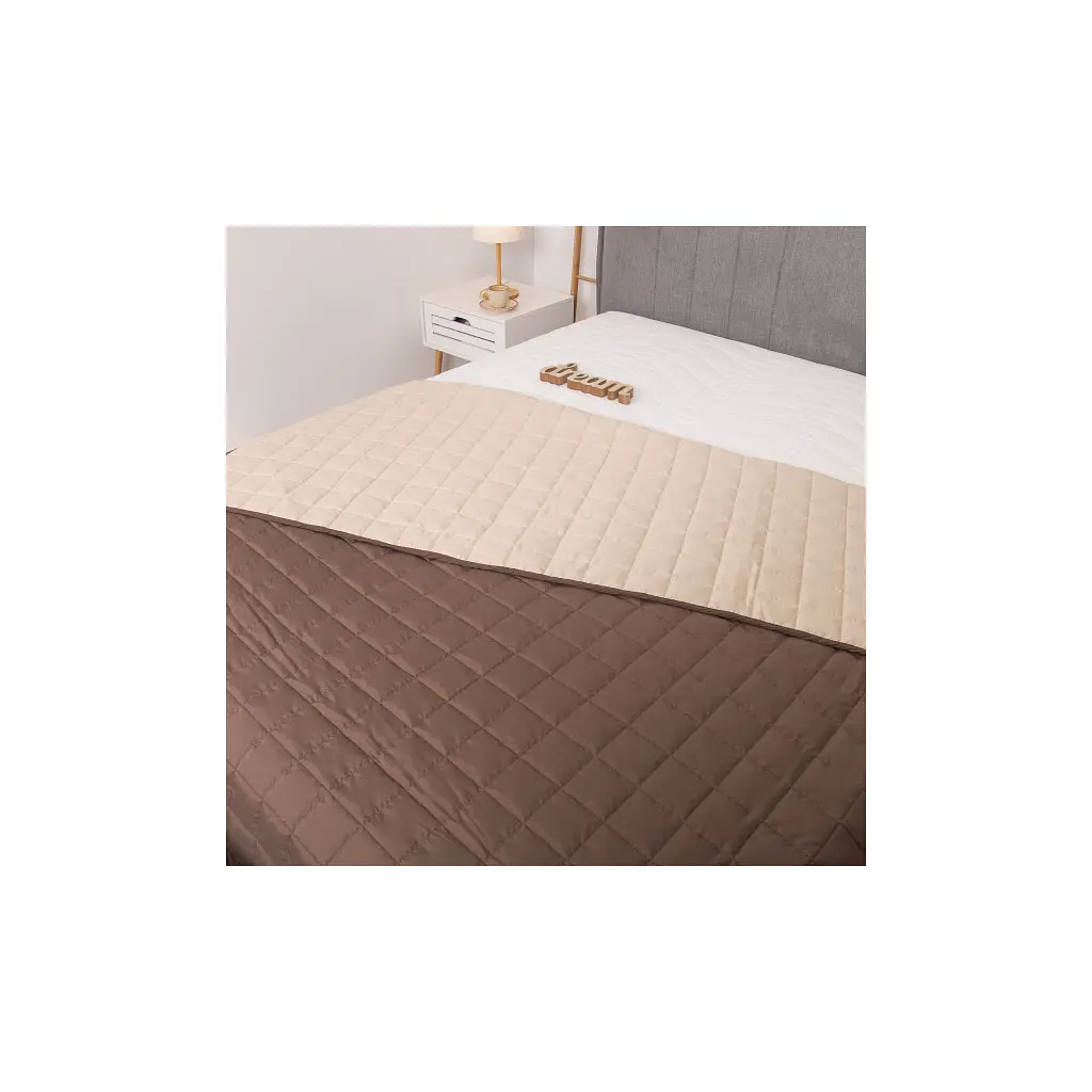 Покривало Viluta стьобане двустороннє Дует Шоколадно-ванільний 140х210 (дует Шоколадно-Ванільний 210*140) - фото 5