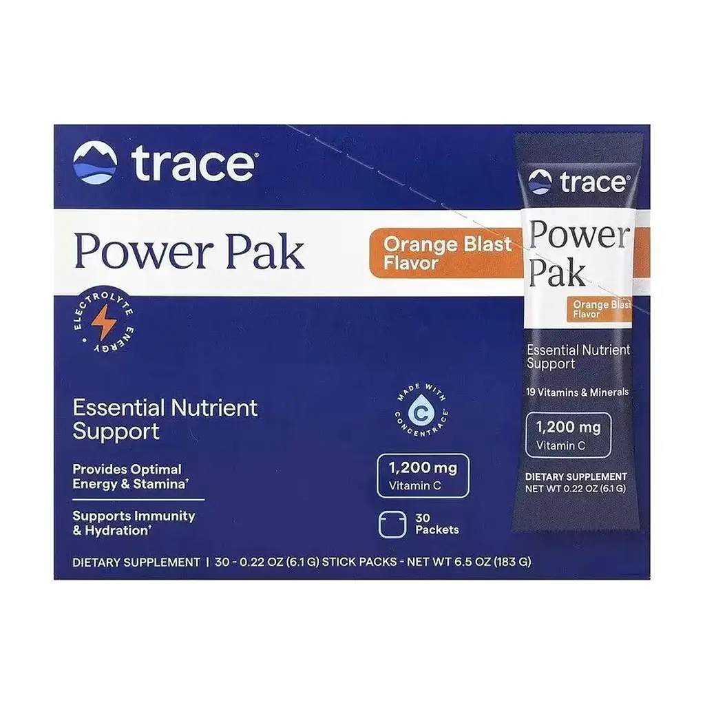 Вітамінно-мінеральний комплекс Trace Електроліти, смак апельсина, Power Pak, 30 пакетів по 6 гр. (TMR00053)