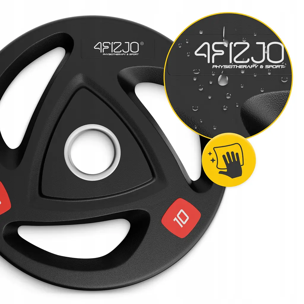 Диск олімпійський 4FIZJO 2 x 10 кг 51 мм металевий, прогумований Black (P-5905973401289) - фото 7