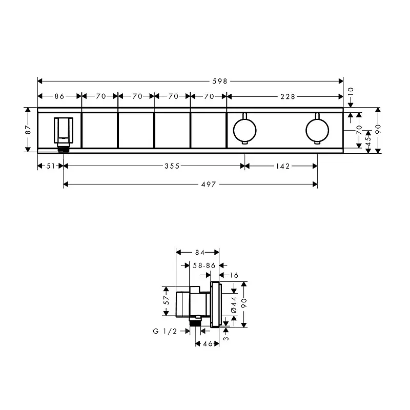 Термостат прихованого монтажу Hansgrohe RainSelect 15357400, Білий - фото 3