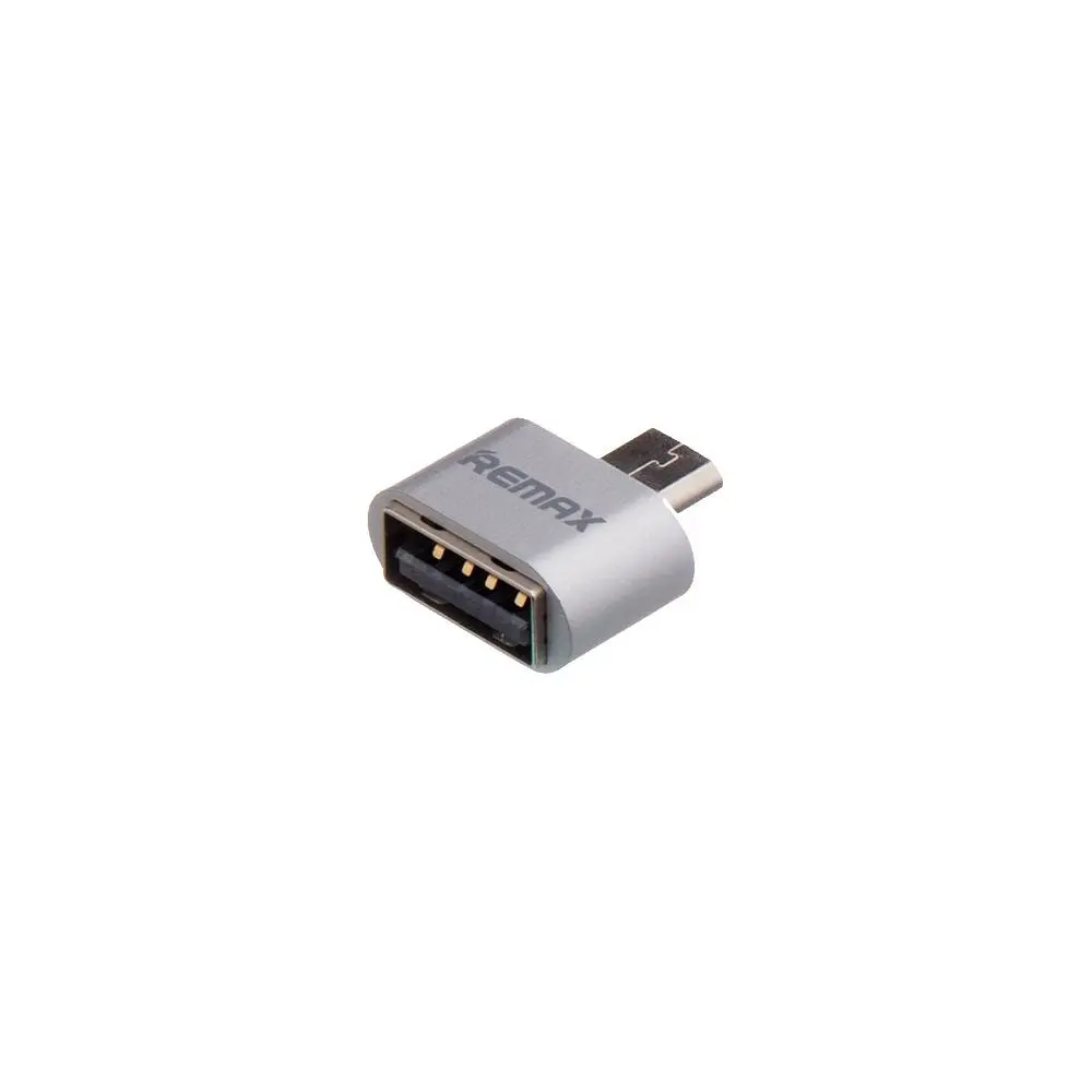 Адаптер переходник Remax RA-OTG MicroUSB to USB 2.0 F серебристый - фото 2