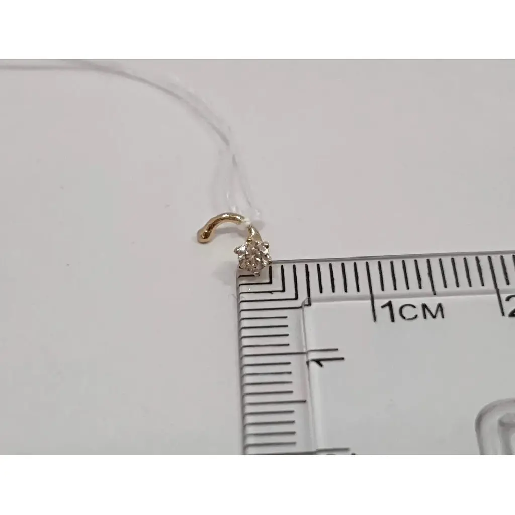 Золотая серьга-пирсинг Favoritum в нос с фианитом. 311141 - фото 5