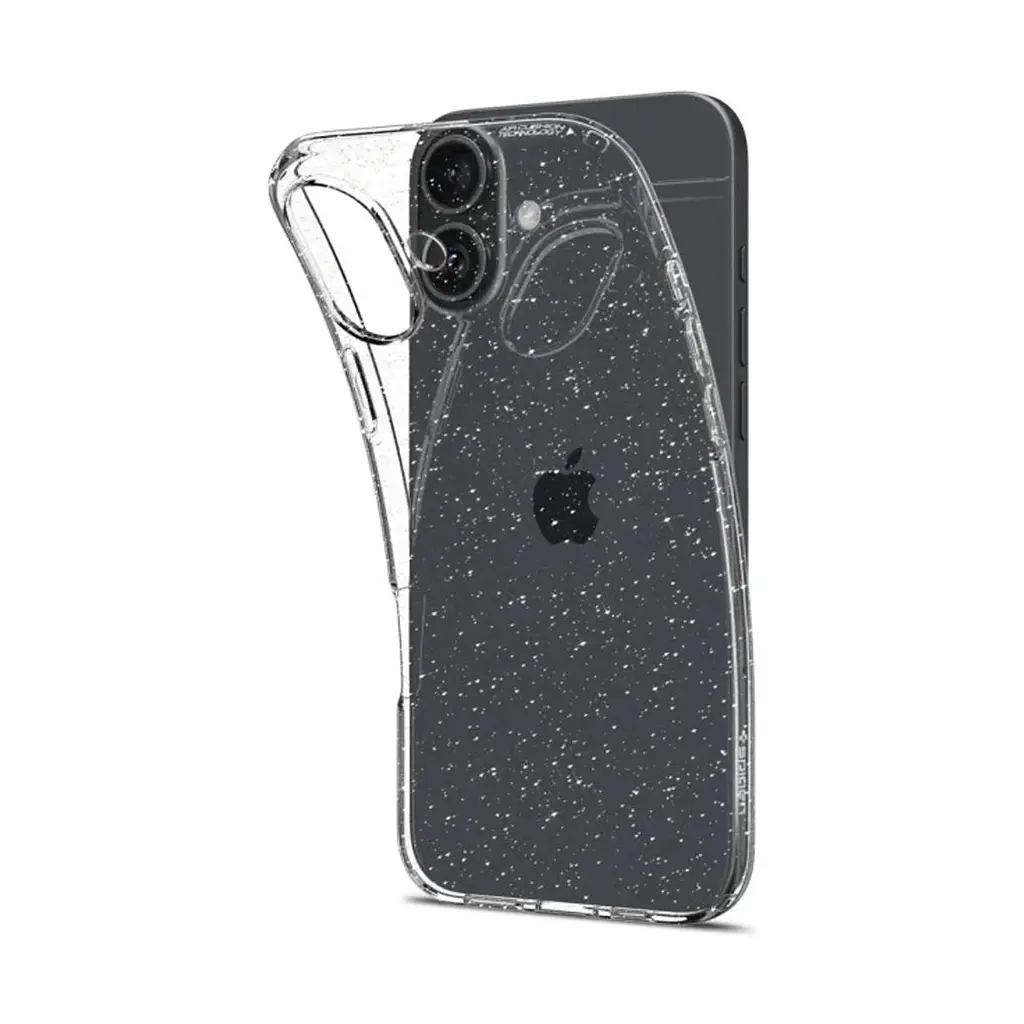 Чехол Spigen Liquid Crystal Glitter для iPhone 16 Crystal Quartz (ACS08192) + защитное стекло - фото 3