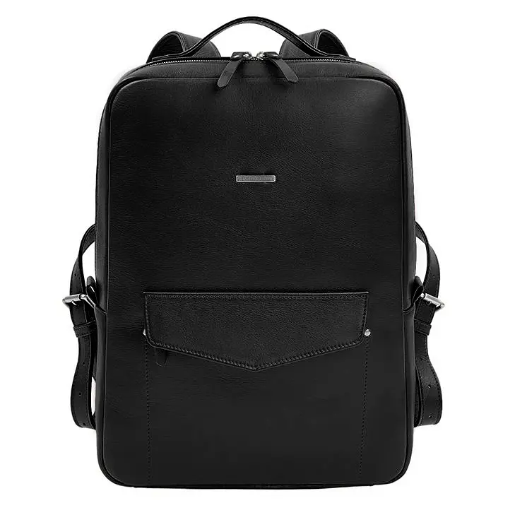 Шкіряний рюкзак на блискавці Cooper maxi чорний - фото 7