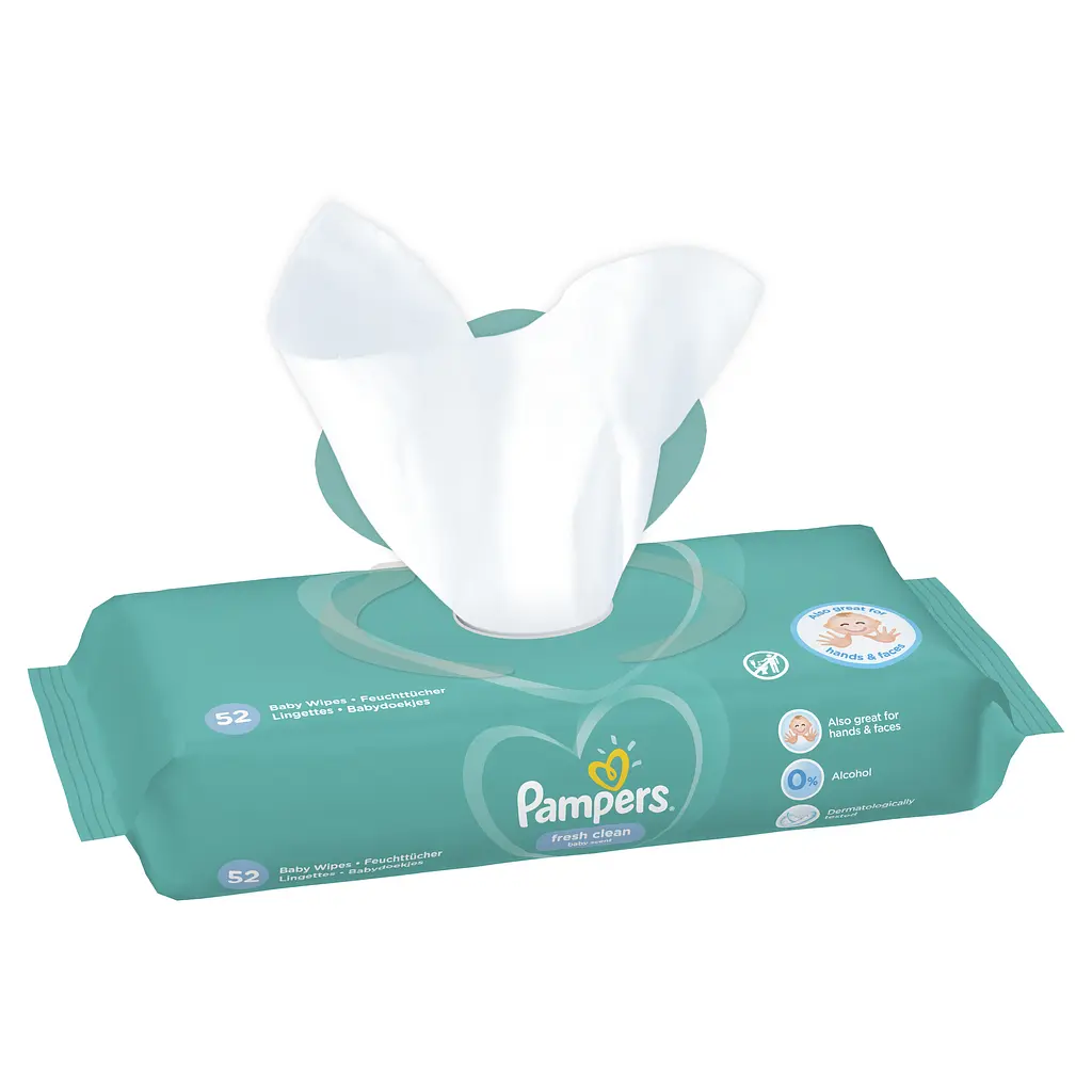 Набір дитячі вологі серветки Pampers Fresh Clean 624 шт. (12 уп. по 52 шт.) - фото 3