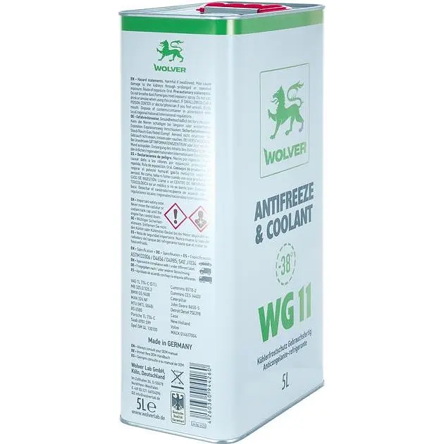 Антифриз Wolver Antifreeze & Coolant WG11 зеленый 5 л - фото 3