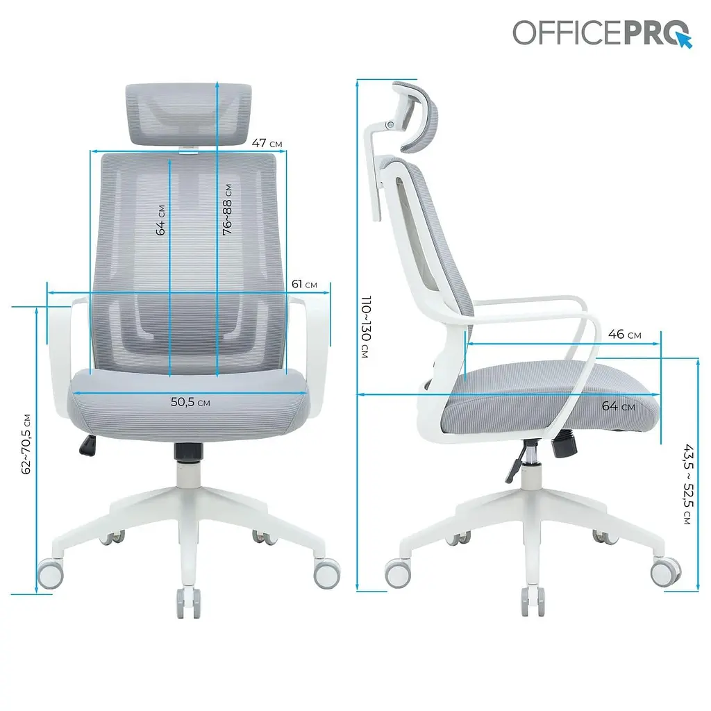 Офисное кресло OfficePro Harmony OC310-W-LG-LG (OC310-W-LG-LG) - фото 12