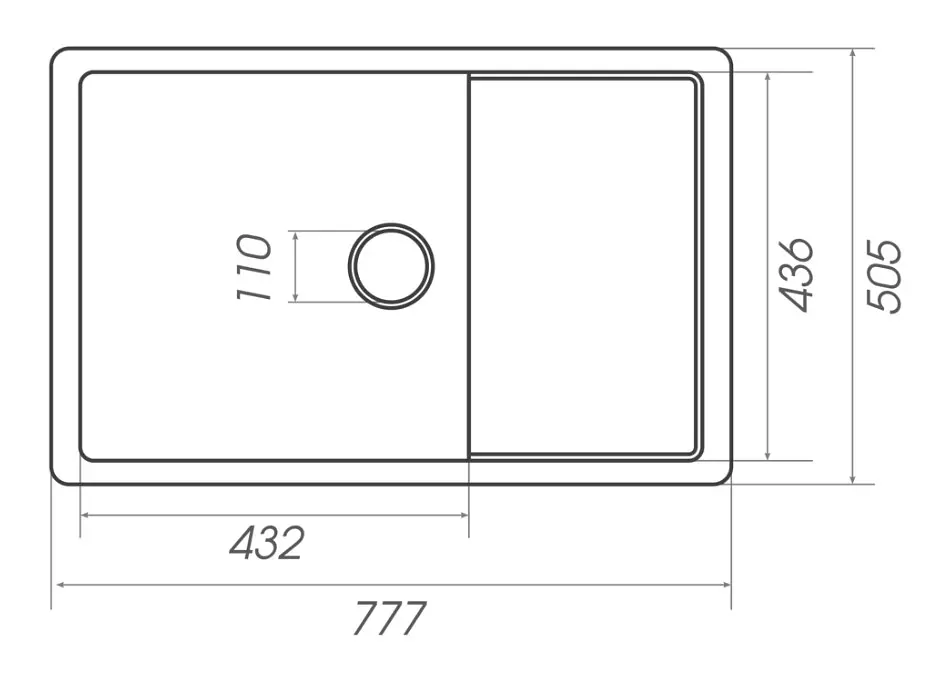 Кухонна мийка Platinum 7850 CUBE матовий Гренадін (SP000039651) - фото 7