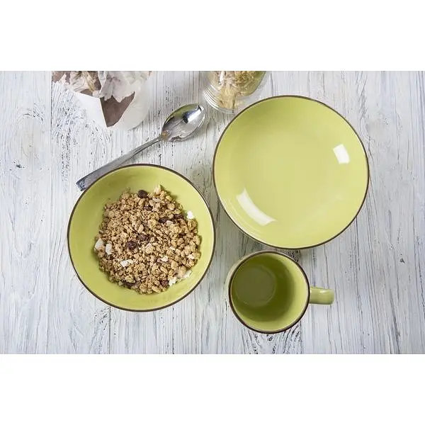 Тарілка десертна Limited Edition Terra 20 см зелена (YF6037-2) - фото 2