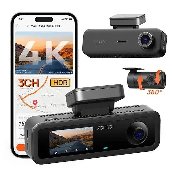 Відеореєстратор Xiaomi 70mai Dash Cam 4K T800 Set + RC21 (3 камери всього) + microSD 128Gb - фото 2