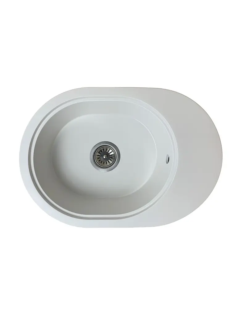 Кухонна мийка Adamant OVALE біла 610x420x180 мм, з крилом 61 см - фото 5