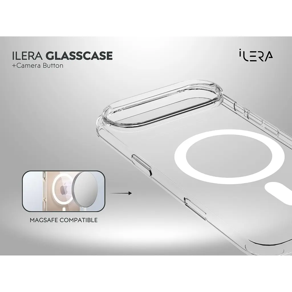 Чохол iLera GlassCase + Camera Button with MagSafe для Apple iPhone Air Frosted (ILGCLCa17Air) [150409] - фото 6