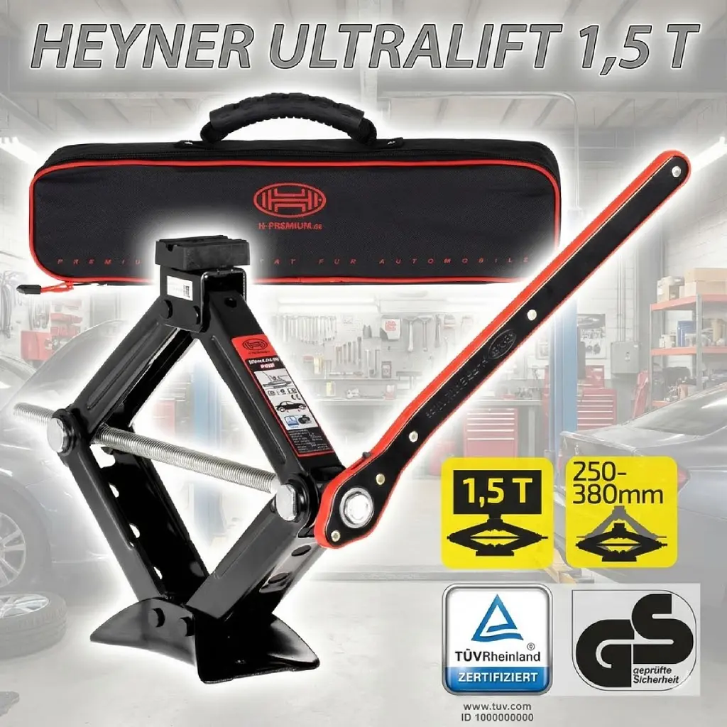 Домкрат механічний ромбовидний з трещеткой Heyner UItraLift 1.5 т в сумці (347160) - фото 2