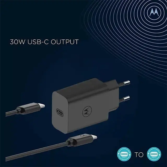 Швидкісний зарядний блок Motorola 30W набір з кабелем USB-C to USB-C (SJMC302) - фото 6