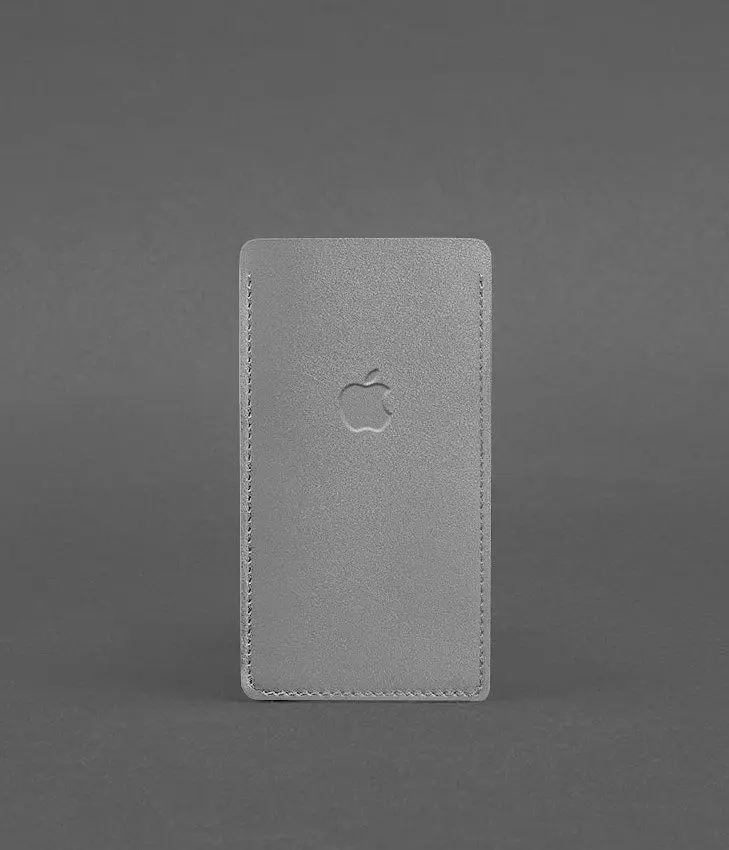 Кожаный чехол для iPhone 13 Серый - фото 2