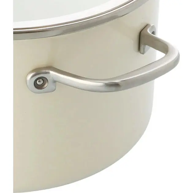 Каструля з кришкою KitchenAid Steel Core CC003269-001 24 см 6 л кремова - фото 2