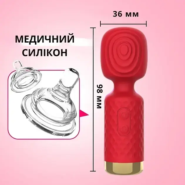 Мини-вибратор массажер I’MCUM Pocket Wand Красный (IM-ZDB277) - фото 4