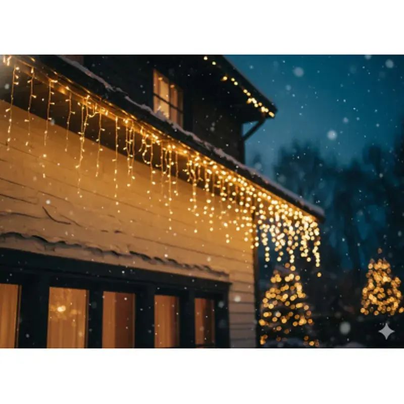 Гірлянда Chomik Бахрома 300 LED 12 м, теплий білий, IP44, від мережі (5900779879843) - фото 5
