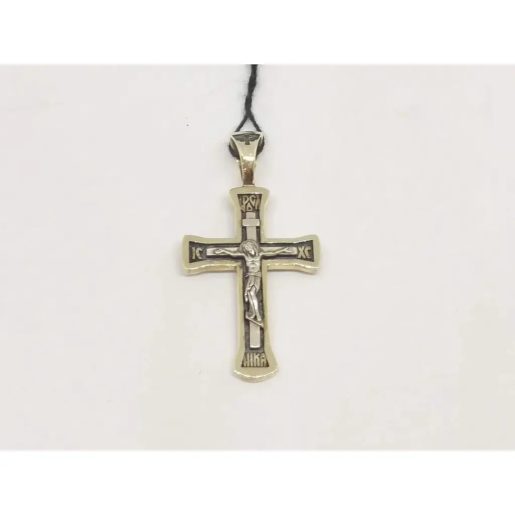 Золотий хрестик Харківська ювелірна фабрика. Розп'яття Христа. 11513-Ч ЄВРО - фото 3