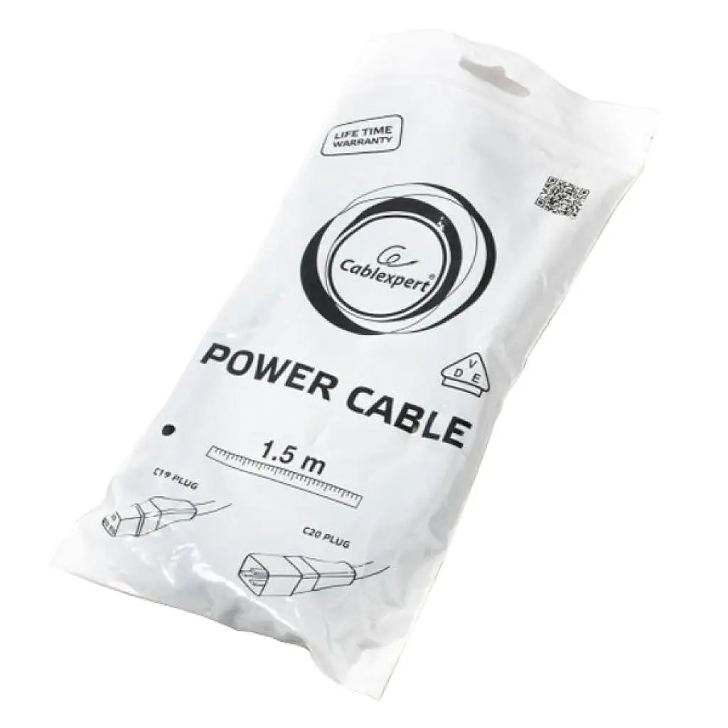 Кабель живлення C19 to C20 1.5m 1.5mm2 16A Cablexpert (PC-189-C19) - фото 2