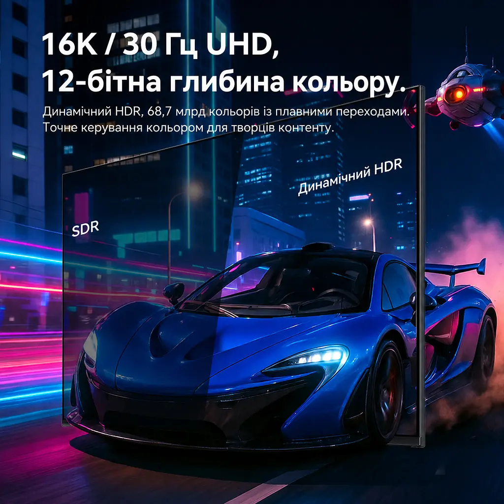 Відеокабель Vention CGWHG USB-C - DisplayPort 2.1 16K 30 Гц 1,5 м сірий (CGWHG) - фото 15