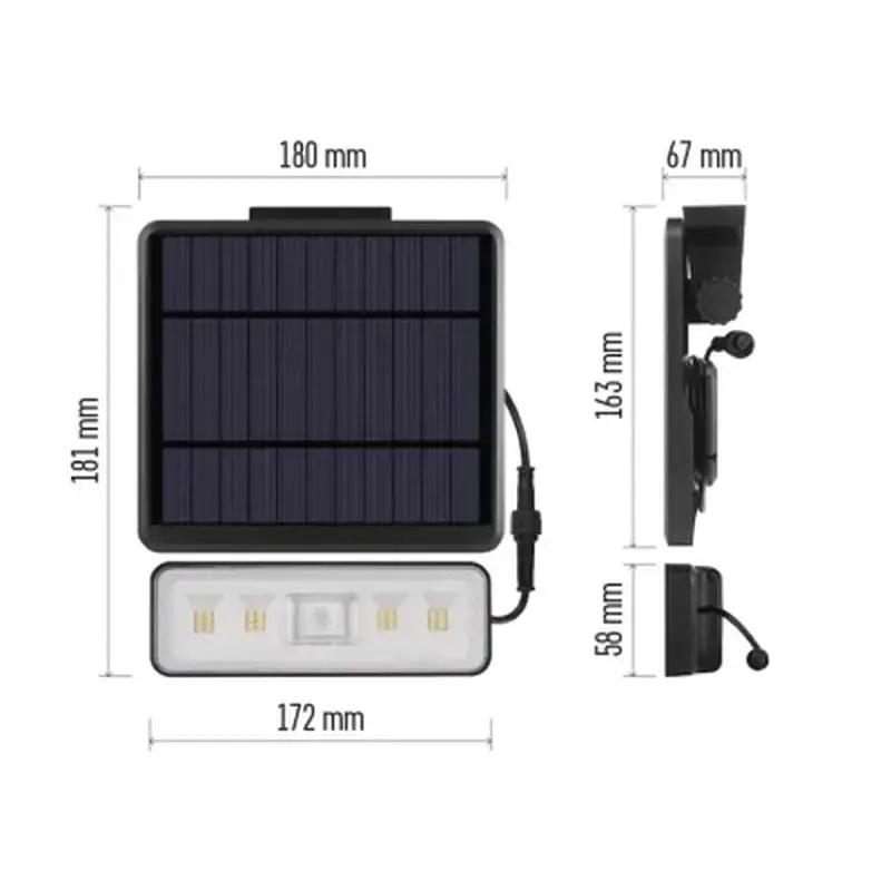 Прожектор EMOS сонячний світлодіодний 1300 лм IP54 4000K PIR (ZG112S) - фото 7