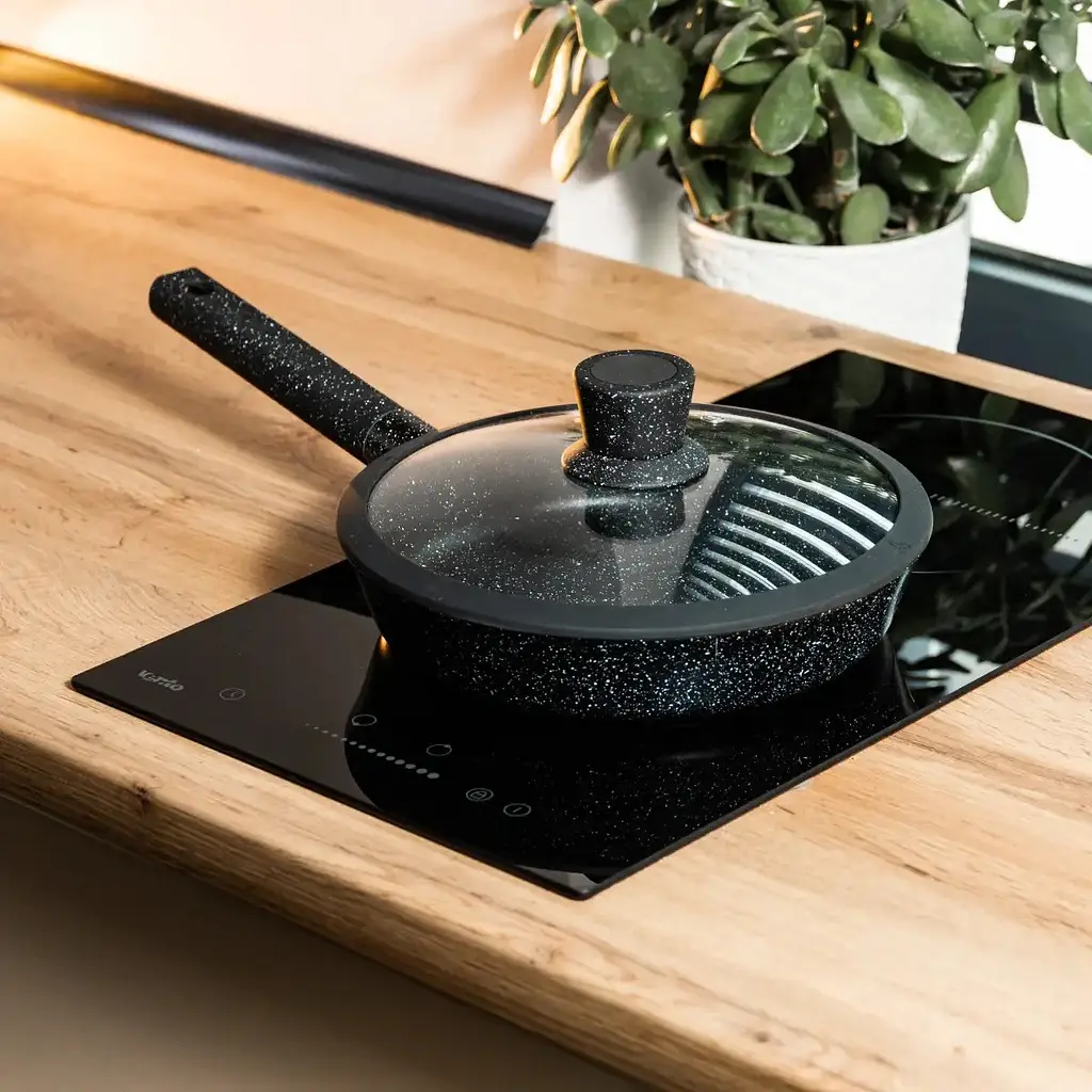 Сковорода антипригарная с крышкой Haus Roland HR155-1 ⌀ 25см алюминиевая сковорода 1,5л Черная - фото 6