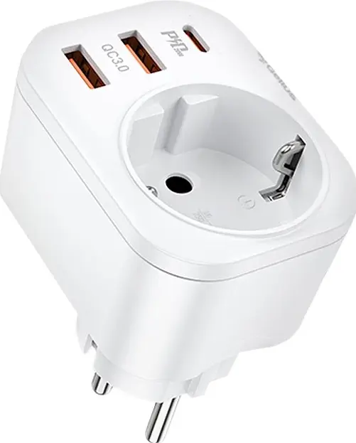 Мережевий зарядний пристрій Gelius Moxie GP-HC050 2 USB QC 3.0 + Type-C PD20 W White - фото 3