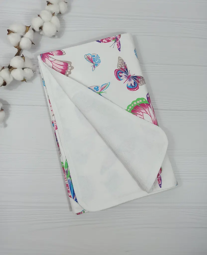 Пелюшка дитяча багаторазова непромокальна a.l.babybox Метелики 50x80 см Різнокольоровий (NM 18165251) - фото 2