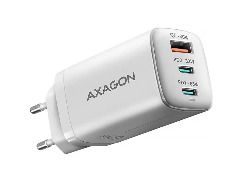 Мережевий зарядний пристрій AXAGON 65 W White (ACU-DPQ65W)