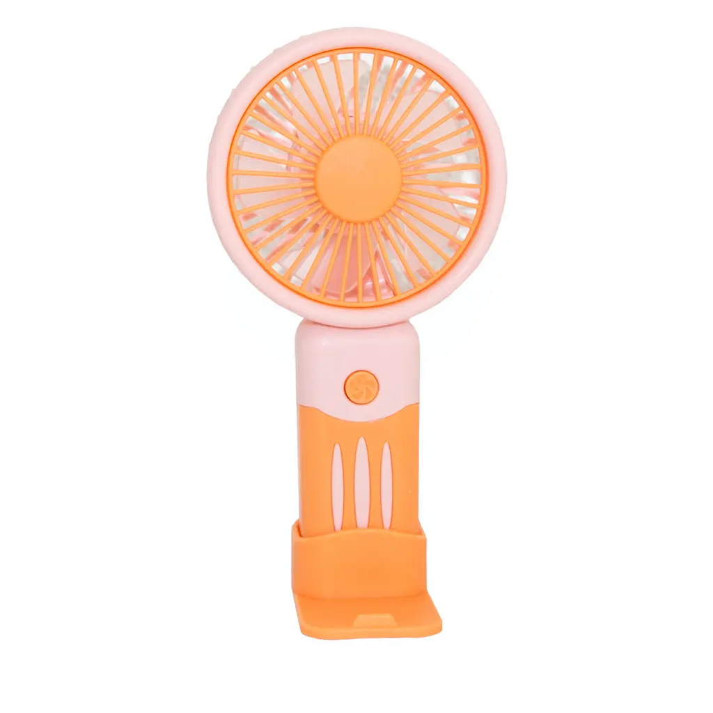 Портативний вентилятор на акумуляторі Handheld Fan JX-991 Жовтогарячий-рожевий, ручний мінівентилятор (ST) - фото 2