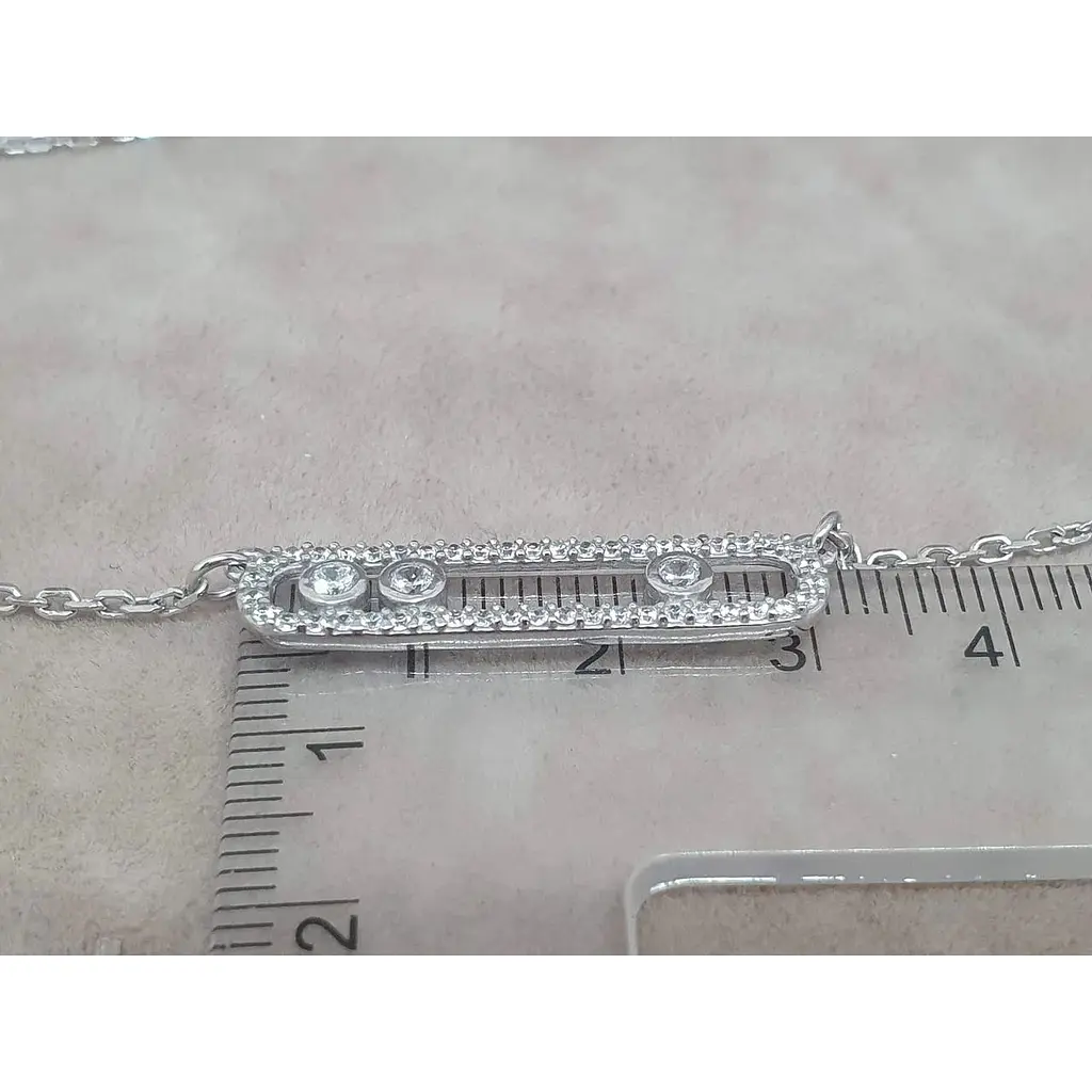 Срібне кольє Агні Массімо з фіанітами. 8110Р-CZ МАССИМО 40 - фото 4