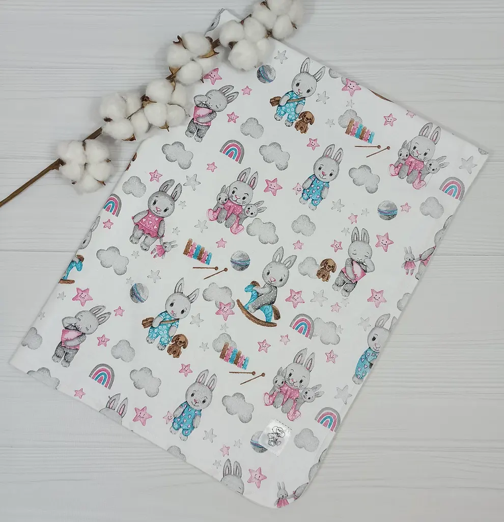Набір пелюшок a.l.babybox Зайчики з іграшками 50х80/100х80 см 3 шт. Різнокольоровий (NA 18168587) - фото 2