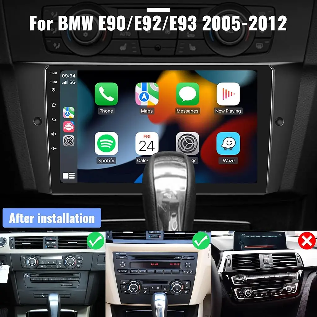 Автомобільне радіо для BMW 3er E90 E91 E92 E93 2005-2011 з CarPlay&Android Auto&Mirrolink, 9-дюймовий - фото 6