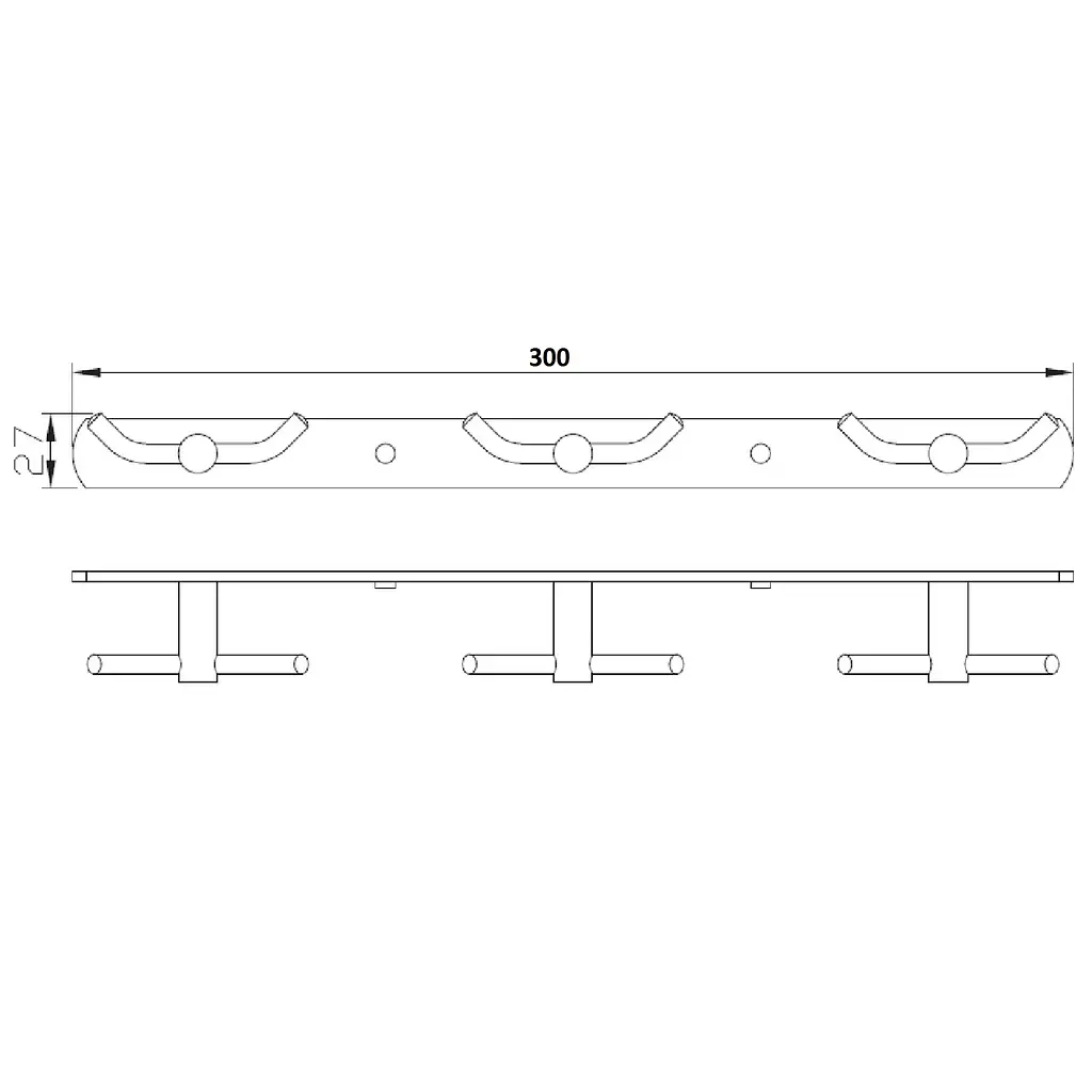 Планка з гачками подвійними 3x2 Perfect Sanitary Appliances RM 1503-3, Хром - фото 5